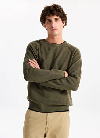 Gmg Fırenze Bisiklet Yaka Slim Fit Haki Erkek Kazak GU25MFW04029