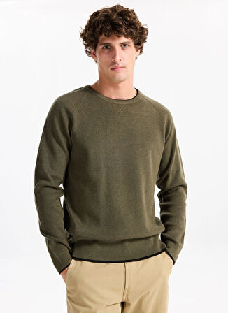 Gmg Fırenze Bisiklet Yaka Slim Fit Haki Erkek Kazak GU25MFW04029