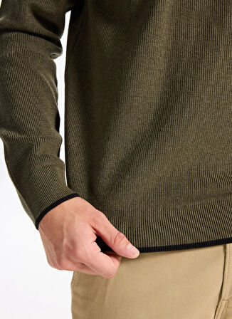 Gmg Fırenze Bisiklet Yaka Slim Fit Haki Erkek Kazak GU25MFW04029