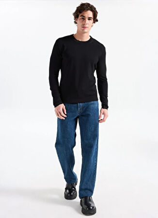 Gmg Fırenze Bisiklet Yaka Slim Fit Siyah Erkek Kazak GU25MFW04030