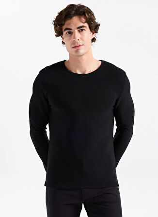 Gmg Fırenze Bisiklet Yaka Slim Fit Siyah Erkek Kazak GU25MFW04028