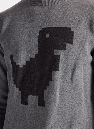 Gmg Fırenze Bisiklet Yaka Regular Fit Gri Erkek Kazak GU25MFW04014