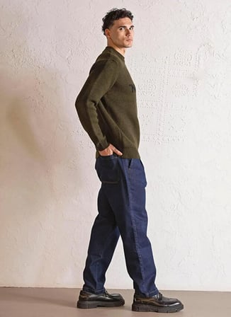 Gmg Fırenze Haki Erkek Regular Fit Yazı Baskılı Kazak GU25MFW04016