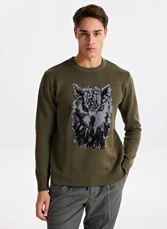 Gmg Fırenze Bisiklet Yaka Regular Fit Haki Erkek Kazak GU25MFW04018