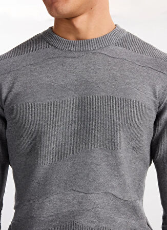 Gmg Fırenze Bisiklet Yaka Regular Fit Gri Erkek Kazak GU25MFW04021