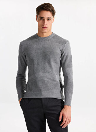 Gmg Fırenze Bisiklet Yaka Regular Fit Gri Erkek Kazak GU25MFW04021