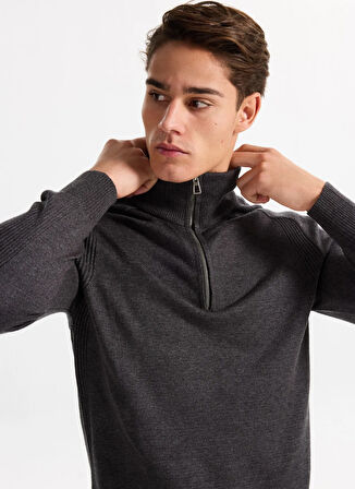 Gmg Fırenze Dik Yaka Regular Fit Antrasit Erkek Kazak GU25MFW04026