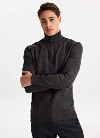 Gmg Fırenze Dik Yaka Regular Fit Antrasit Erkek Kazak GU25MFW04026