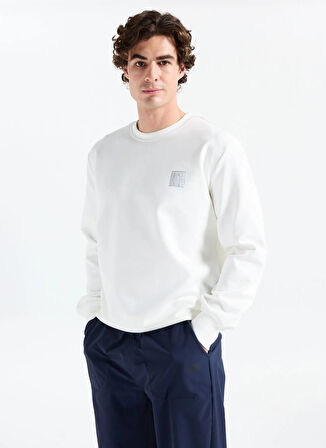 Gmg Fırenze Bisiklet Yaka Ekru Erkek Sweatshırt GU25MFW08021