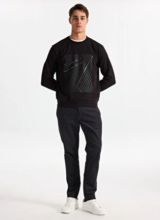 Gmg Fırenze Bisiklet Yaka Siyah Erkek Sweatshırt GU25MFW08031