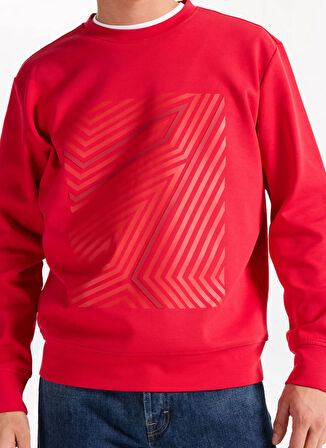 Gmg Fırenze Bisiklet Yaka Kırmızı Erkek Sweatshırt GU25MFW08031