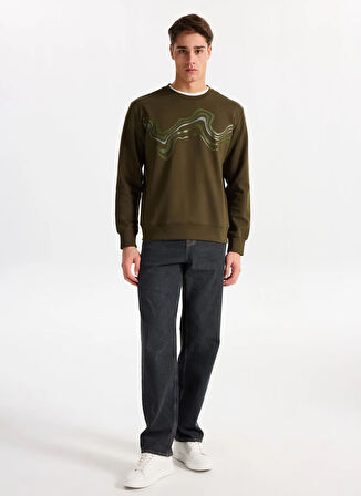 Gmg Fırenze Bisiklet Yaka Haki Erkek Sweatshırt GU25MFW08032