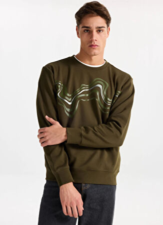 Gmg Fırenze Bisiklet Yaka Haki Erkek Sweatshırt GU25MFW08032