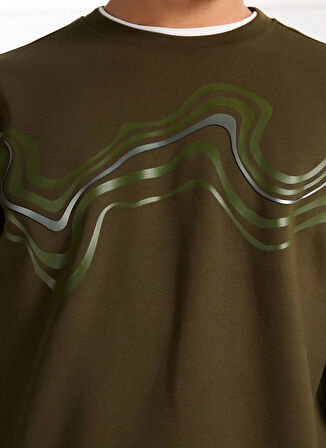 Gmg Fırenze Bisiklet Yaka Haki Erkek Sweatshırt GU25MFW08032