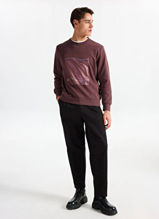 Gmg Fırenze Bisiklet Yaka Mürdüm Erkek Sweatshırt GU25MFW08024