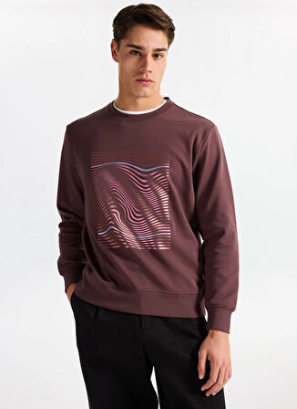 Gmg Fırenze Bisiklet Yaka Mürdüm Erkek Sweatshırt GU25MFW08024