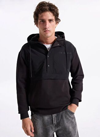 Gmg Fırenze Kapüşon Yaka Siyah Erkek Sweatshırt GU25MFW08029