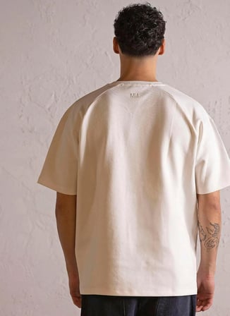 Gmg Fırenze Ekru Erkek Oversize Yazı Baskılı T-Shirt GU25MFW03008