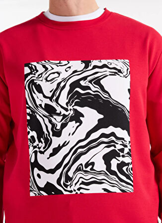 Gmg Fırenze Bisiklet Yaka Kırmızı Erkek Sweatshırt GU25MFW08034