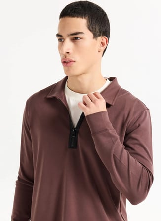 Gmg Fırenze Açık Mürdüm Erkek Regular Fit Logo Baskılı Sweatshirt GU25MFW08022
