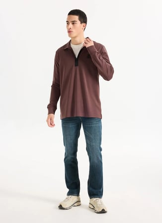 Gmg Fırenze Açık Mürdüm Erkek Regular Fit Logo Baskılı Sweatshirt GU25MFW08022