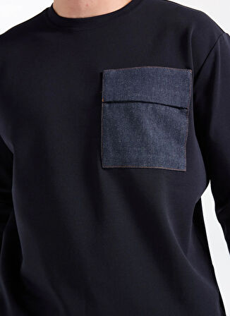 Gmg Fırenze Bisiklet Yaka Lacivert Erkek Sweatshırt GU25MFW08035