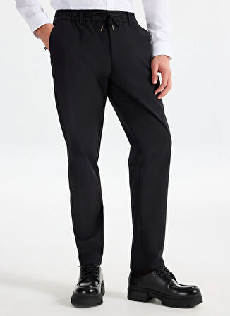Gmg Fırenze Lastikli Bel Normal Paça Jogger Siyah Erkek Pantolon GU25MFW01021