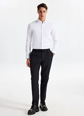 Gmg Fırenze Lastikli Bel Normal Paça Jogger Siyah Erkek Pantolon GU25MFW01021