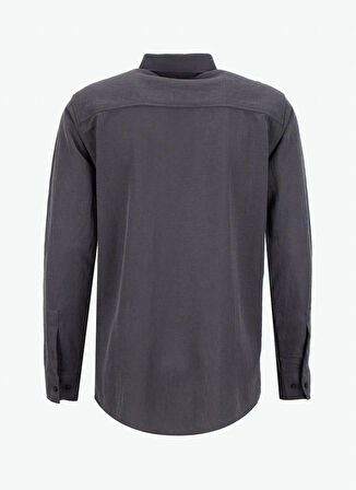 Gmg Fırenze Slim Fit Düğmeli Yaka Antrasit Erkek Gömlek GU25MFW02212