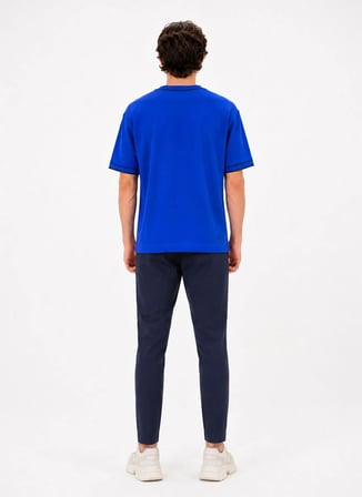 Gmg Fırenze Lacivert Erkek Bisiklet Yaka Oversize T-Shirt GU26MSS04010
