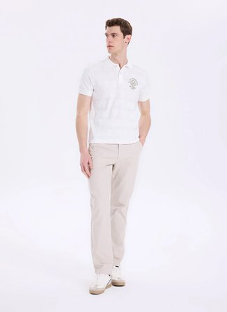 Gmg Fırenze Beyaz Erkek Slim Fit Logo Baskılı T-Shirt GU26MSS03017