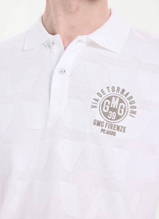 Gmg Fırenze Beyaz Erkek Slim Fit Logo Baskılı T-Shirt GU26MSS03017