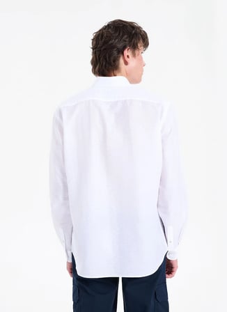Gmg Fırenze Ekru Erkek Düğmeli Slim Fit Gömlek GU26MSS02208