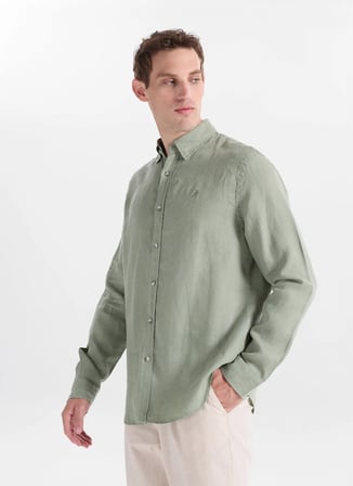 Mint Erkek %100 Keten Regular Fit Gömlek GU26MSS02213