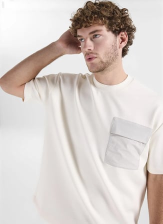 Gmg Fırenze Ekru Erkek Bisiklet Yaka Regular Fit T-Shirt GU26MSS03000