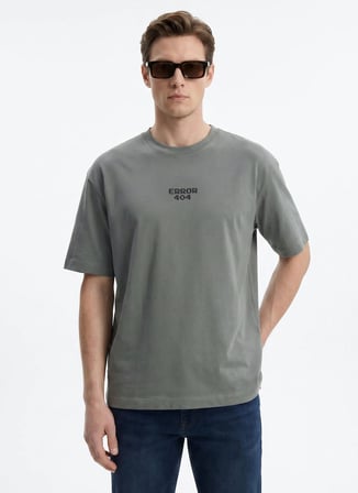 Gmg Fırenze Yeşil Erkek Bisiklet Yaka Regular Fit Baskılı T-Shirt GU26MSS03022