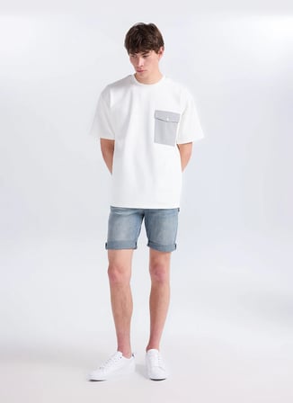 Ekru Erkek Modal Karışımlı T-Shirt GU26MSS03027