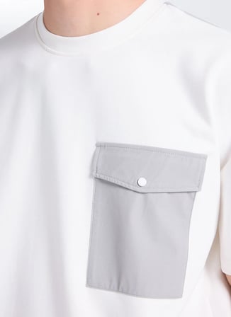 Ekru Erkek Modal Karışımlı T-Shirt GU26MSS03027