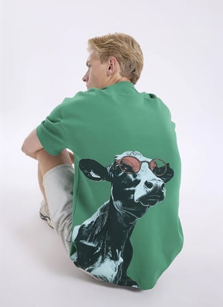 Yeşil Erkek Pamuklu T-Shirt GU26MSS03036