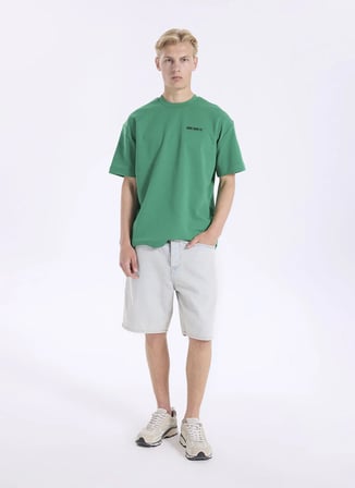 Yeşil Erkek Pamuklu T-Shirt GU26MSS03036