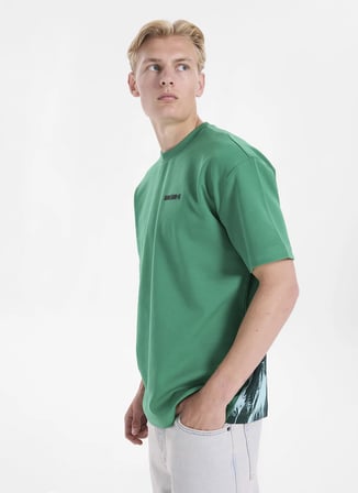 Yeşil Erkek Pamuklu T-Shirt GU26MSS03036