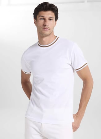 Gmg Fırenze Beyaz Erkek Slim Fit T-Shirt GU26MSS03009