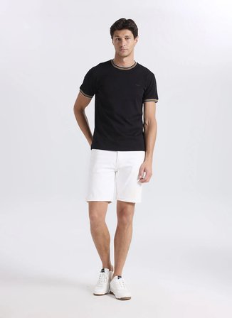 Gmg Fırenze Siyah Erkek Slim Fit Yazı Baskılı T-Shirt GU26MSS03009