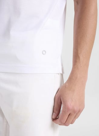 Gmg Fırenze Beyaz Erkek Slim Fit Çizgili T-Shirt GU26MSS03011