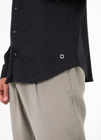 Gmg Fırenze Siyah Erkek Düğmeli Slim Fit Gömlek GU26MSS02206