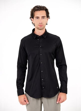 Gmg Fırenze Siyah Erkek Düğmeli Slim Fit Gömlek GU26MSS02206
