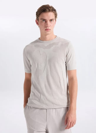 Gmg Fırenze Taş Erkek Bisiklet Slim Fit Kamuflaj Desenli Kazak GU26MSS04026