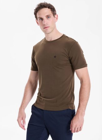 Gmg Fırenze Haki Erkek Slim Fit Yıldız Baskılı T-Shirt GU26MSS03012