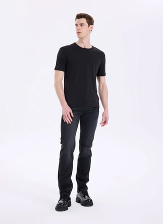 Gmg Fırenze Siyah Erkek Slim Fit Logo Baskılı T-Shirt GU26MSS03012