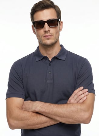Gmg Fırenze Gri Erkek Slim Fit Polo T-Shirt GU26MSS03004